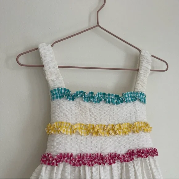 Vintage Seersucker Flower Sundress - Picture 3 of 4